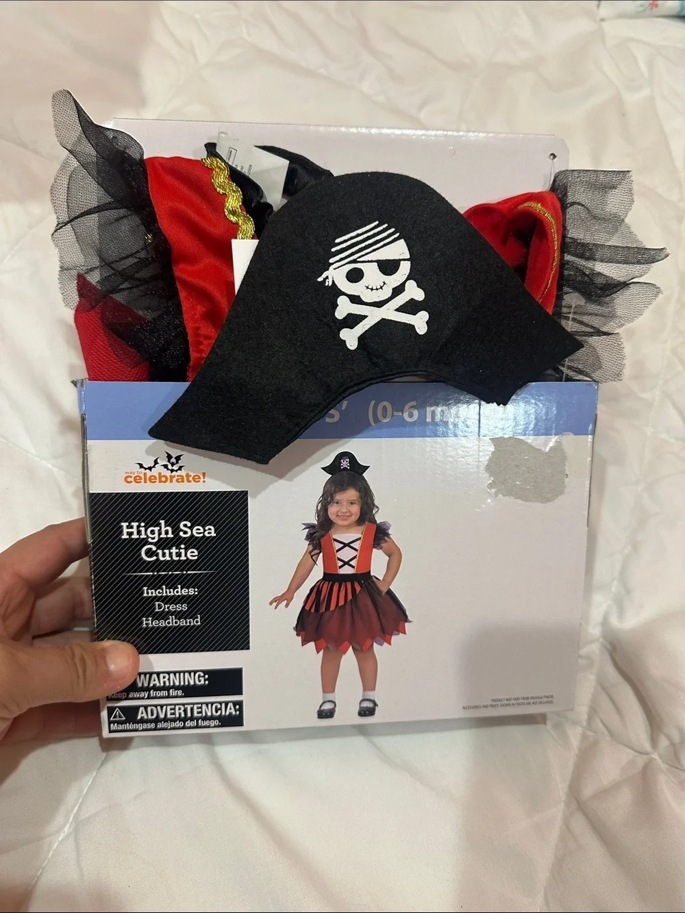 NEW High Sea Cutie Pirate Costume Dress & Headband - Black & Red size (0-6mo)